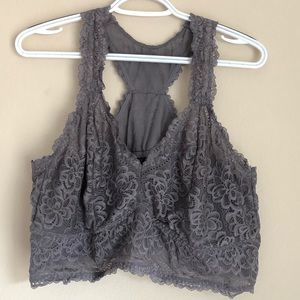 Torrid Gray lace racer back bralette